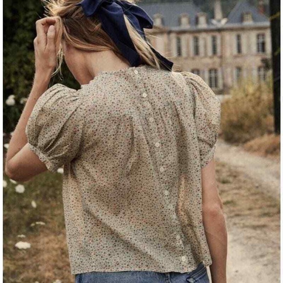 Doen Pirouette Blouse in Mustard California Wildflower - Picture 2 of 7